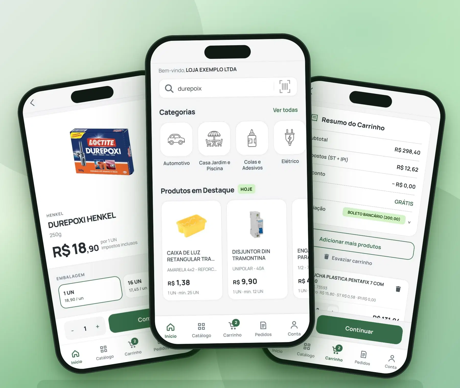Telas do app Ramada